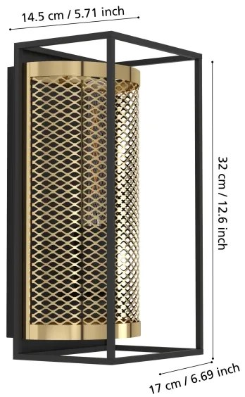Eglo 43789 - Fali lámpa NOHALES 1xE27/40W/230V
