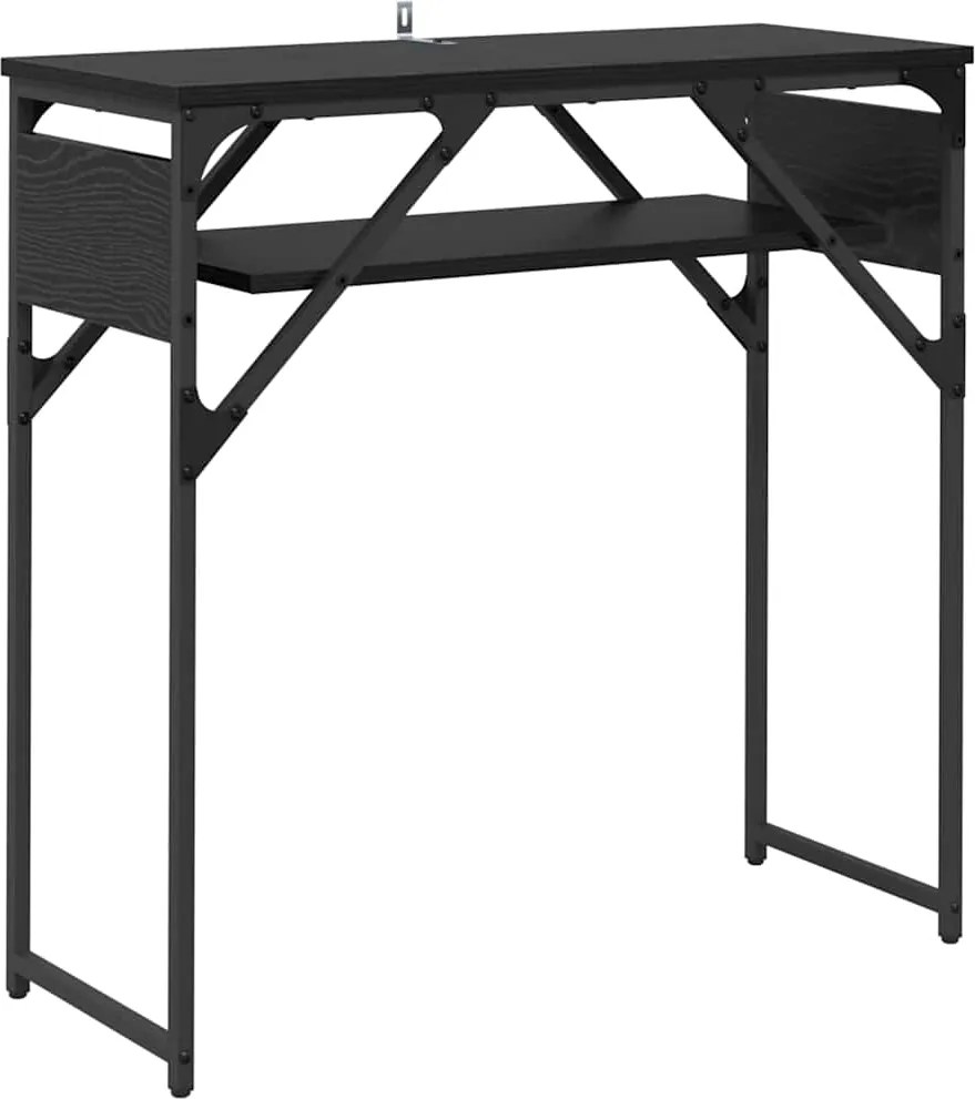 vidaXL Konzolasztal Fekete tölgy 75x30x75cm Faanyag