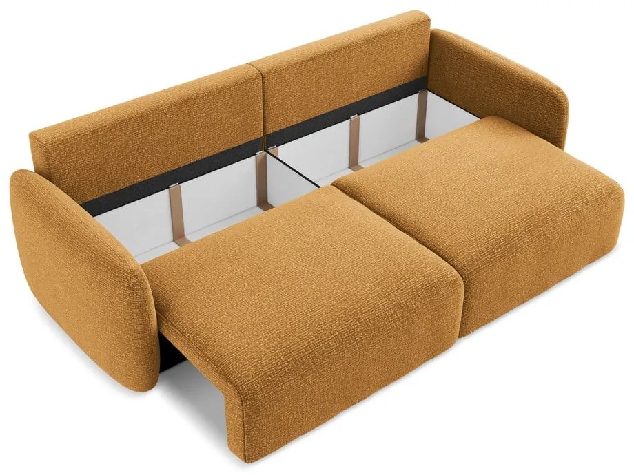 Narancssárga kinyitható-tárolóhelyes kanapé 238 cm Kalena – Makamii