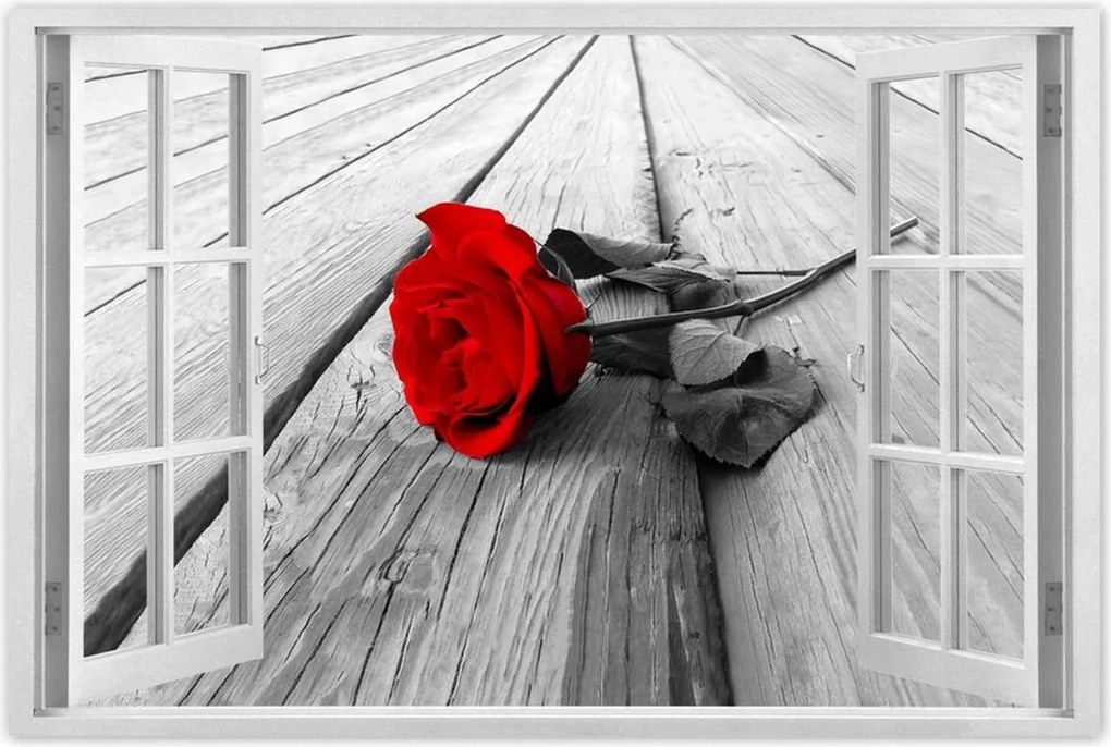 Poszterek 90x60 Vörös rózsa a fán