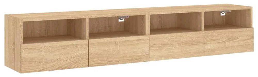 2 db sonoma tölgy színű szerelt fa fali TV-szekrény 80x30x30 cm