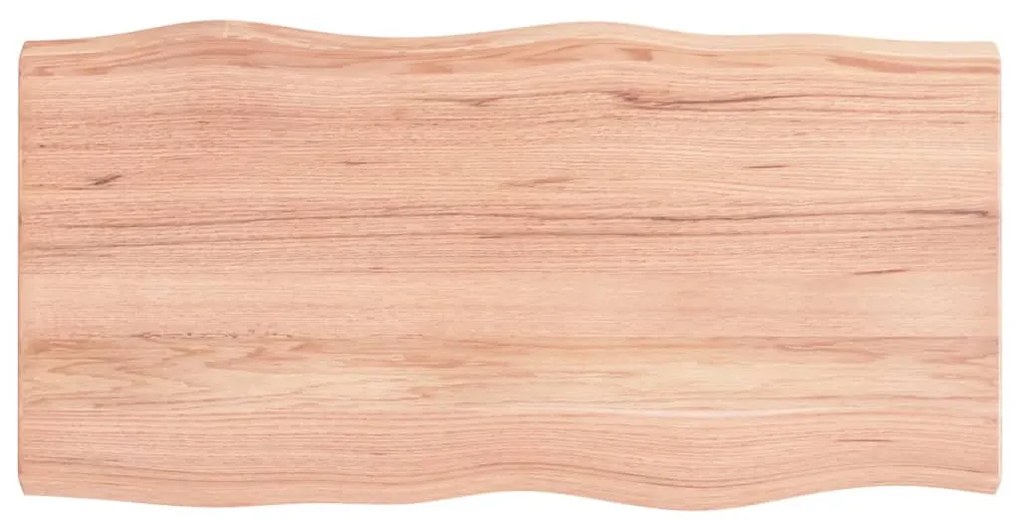 világosbarna asztallap 100x50x(2-4)cm kezelt tömör élőszegélyes