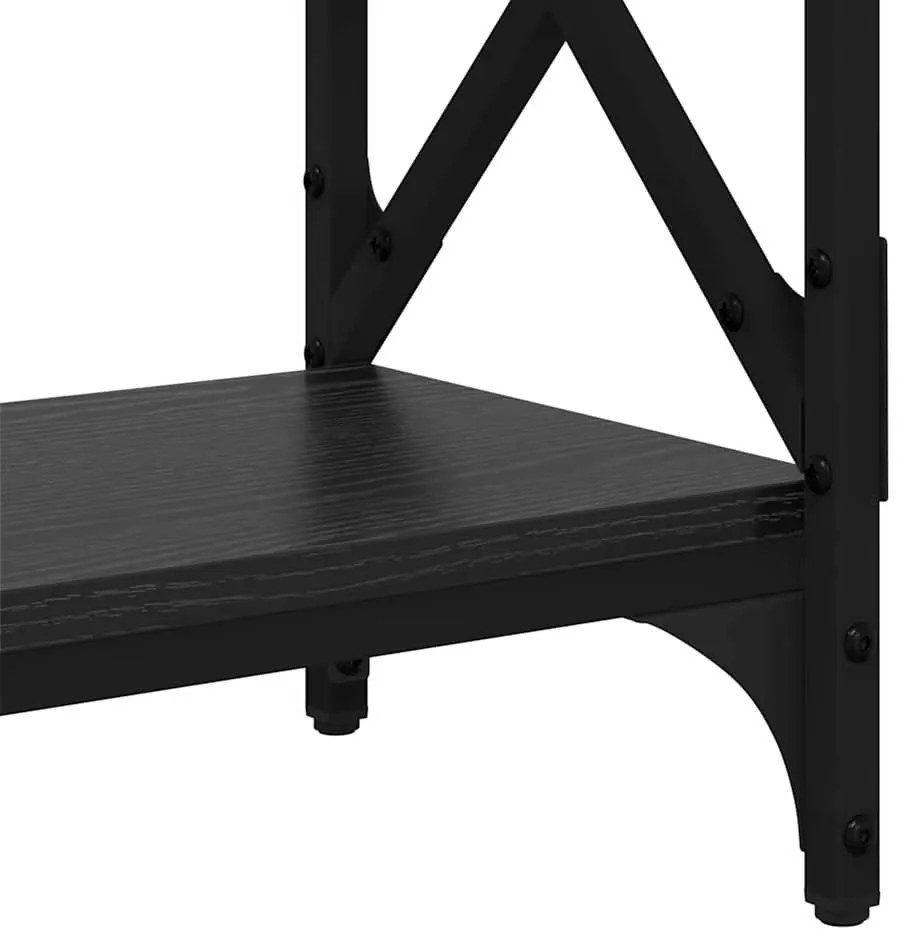 vidaXL Konzolasztal Fekete tölgy 100 x 28 x 80,5 cm Faanyag