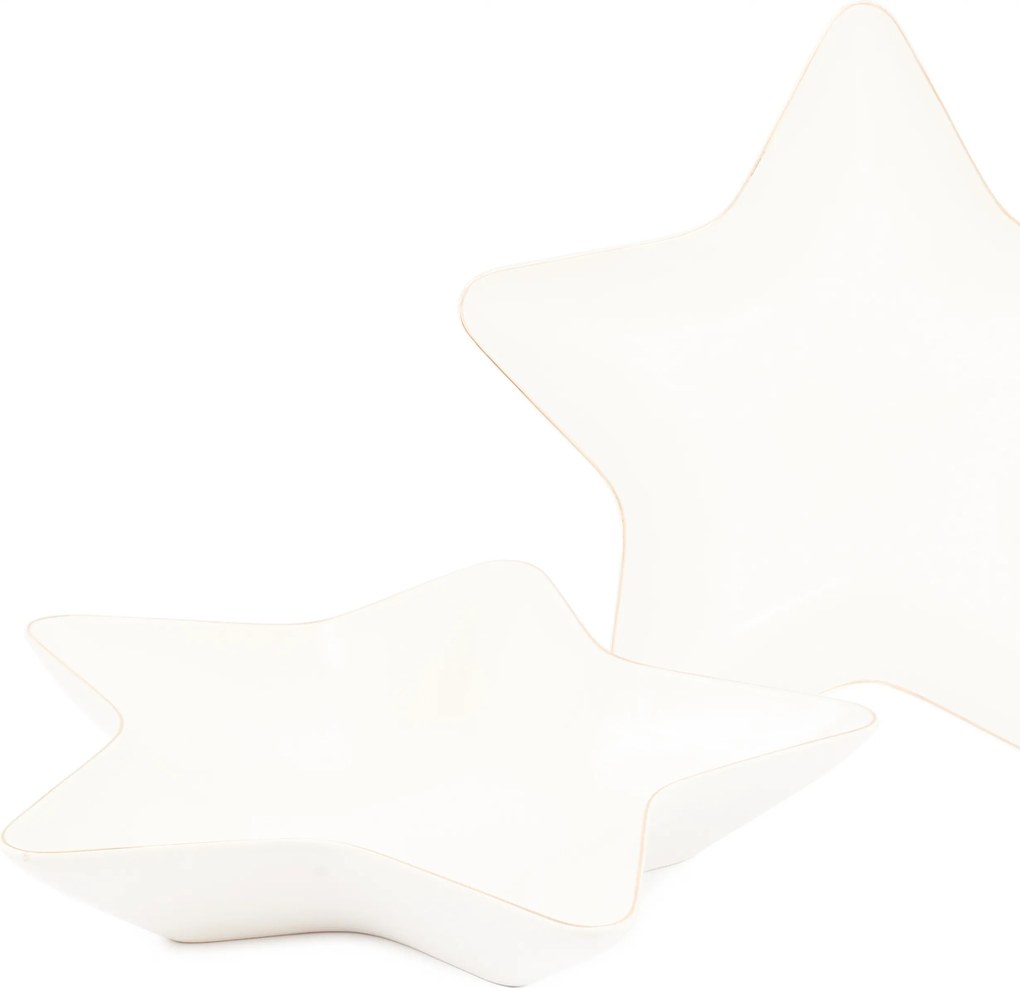 Karácsonyi Tál Salátás Tál Csillag 31 cm Dekor Aranyozott Kerámia