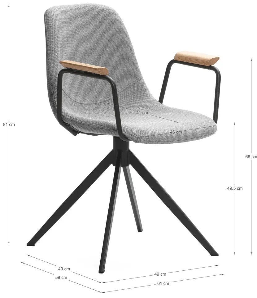 Világosszürke étkezőszék szett 2 db-os Tali – Marckeric