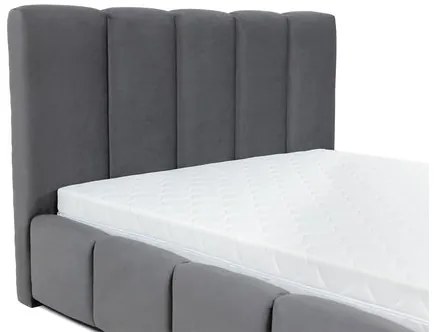 Franciaágy 180 cm Leskana (szürke) (ágyráccsal) (tárolóhellyel). 1104366