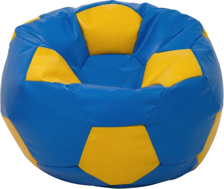 Mondo Ball babzsákfotel - műbőr - kék/sárga - 170 liter