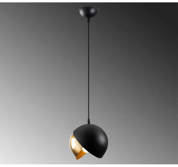 Csillár zsinóron BERCESTE 1xE27/40W/230V fekete/arany