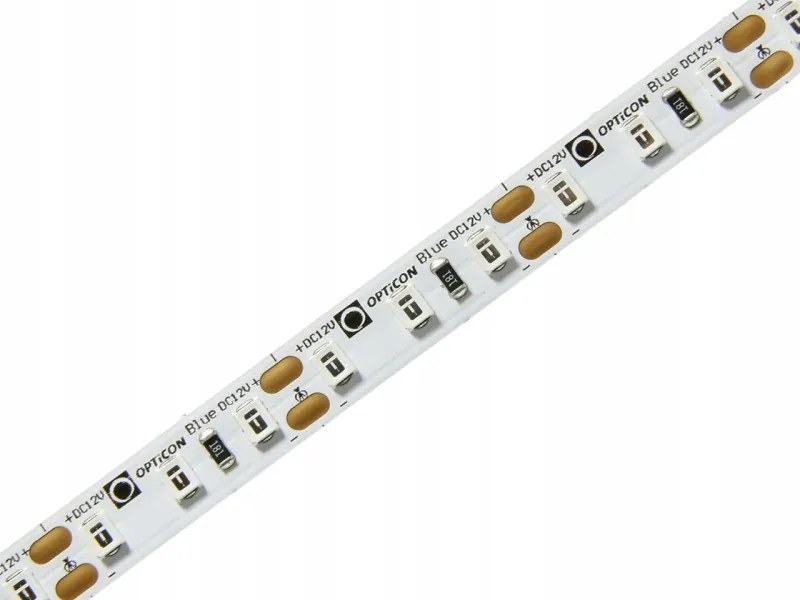 Led Szalag 12V DC 9,6W méter 600 Smd 2835 IP20 8mm Szín Kék Opticon