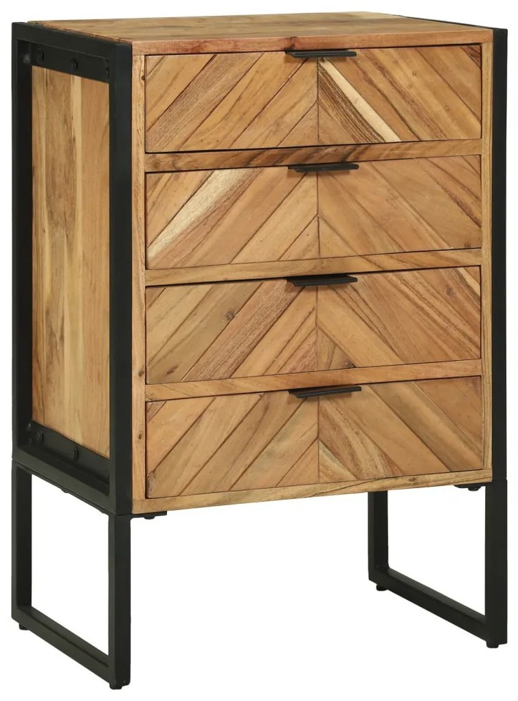 Highboard 50x35x75 cm Tömör fa Akác