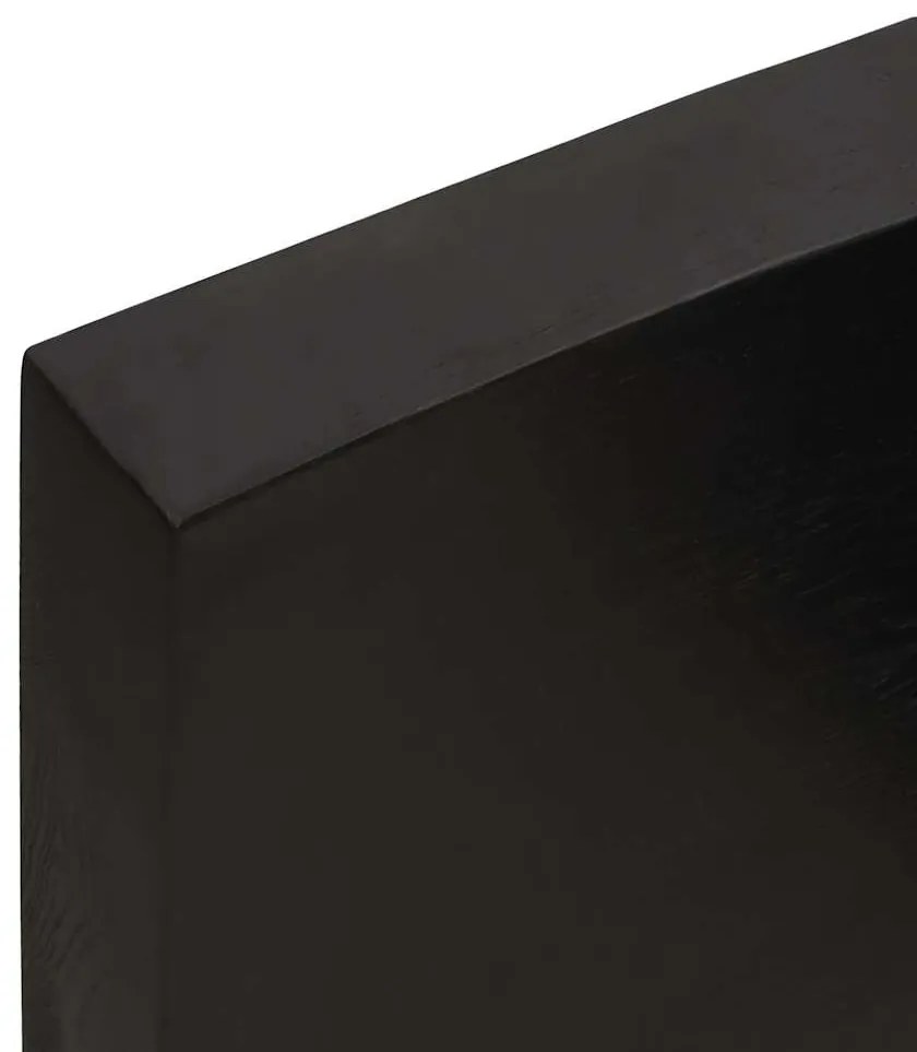 sötétbarna kezelt tömör fa fürdőszobai pult 160x50x(2-6) cm