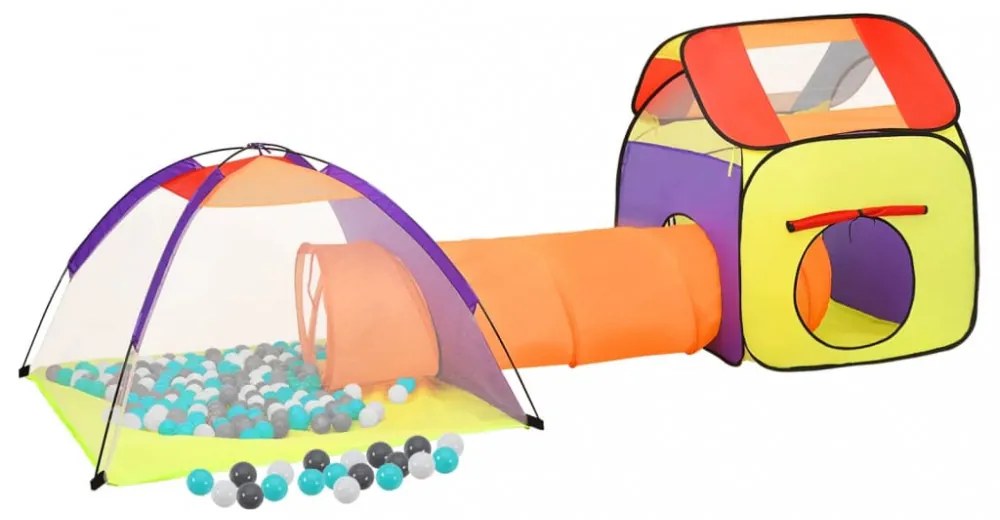 többszínű gyerekjátszósátor 250 labdával 338 x 123 x 111 cm