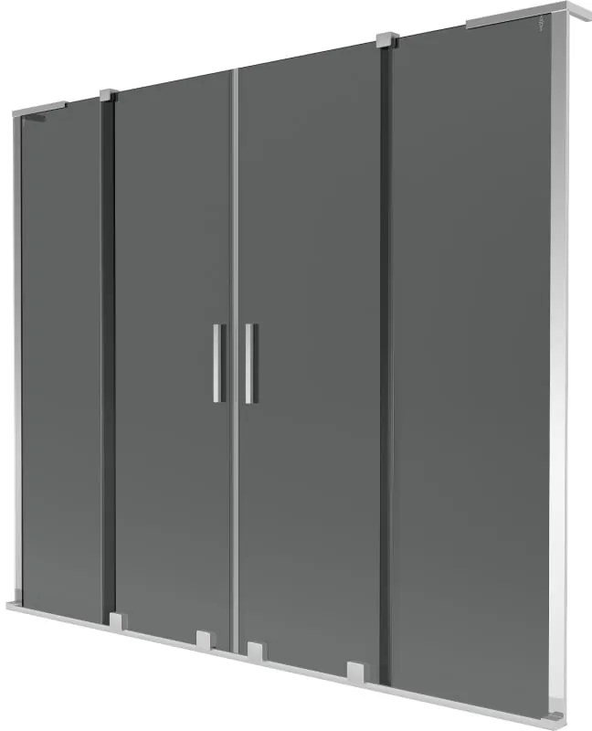 Mexen Velar L Duo, 2 szárnyas eltolható kádparaván 170 x 150 cm, 8mm szürke üveg, króm, 896-170-003-42-01