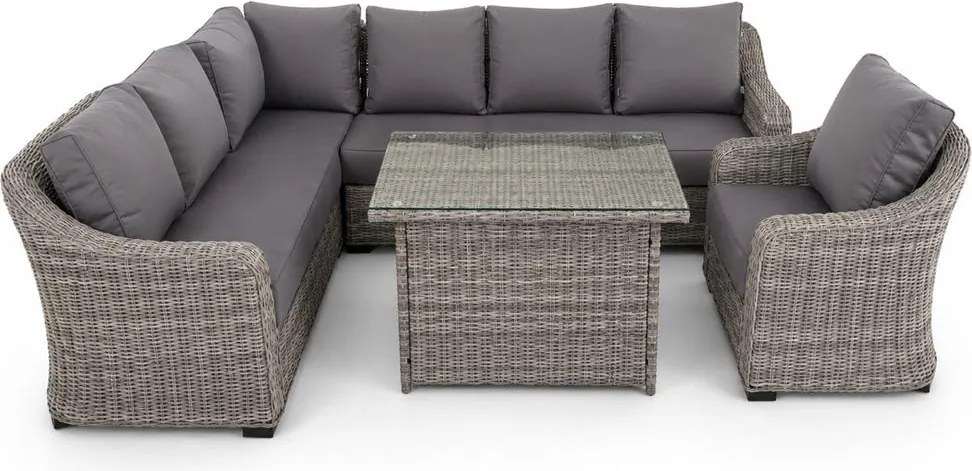 Avenberg DOLCE kerti rattan sarokgarnitúra, szürke