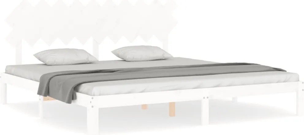 vidaXL fehér tömör fenyőfa ágy matrac nélkül 200 x 200 cm