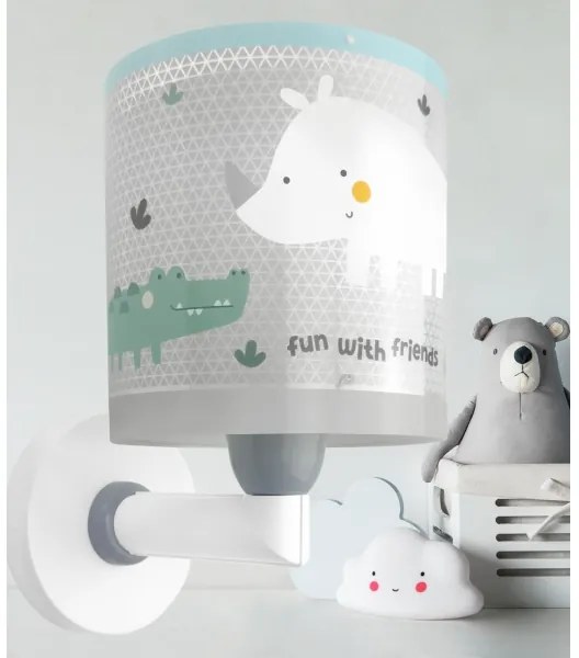 Dalber 60629 - Gyermek fali lámpa RHICO AND CROCO 1xE27/15W/230V