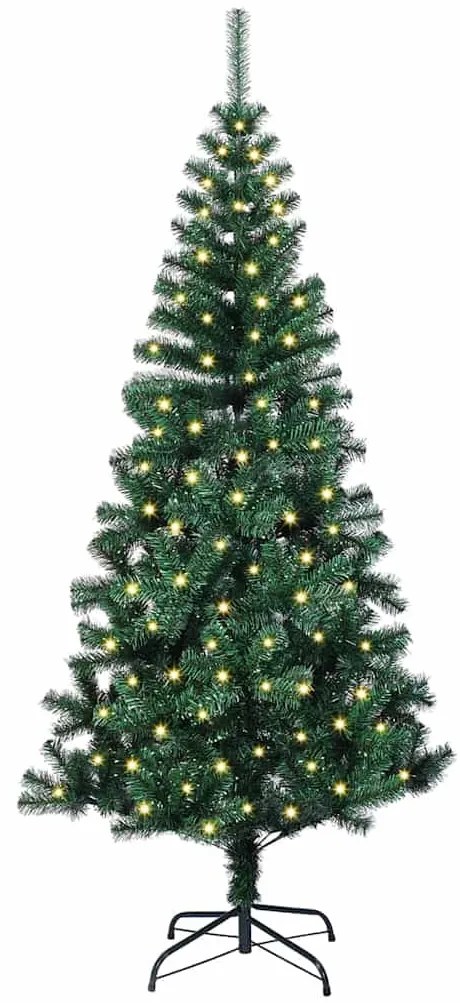 Műkarácsonyfa dekoratív vonós lámpákkal Zöld 120cm PVC