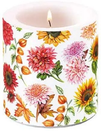 Őszi Virágmező átvilágítós viaszgyertya kicsi