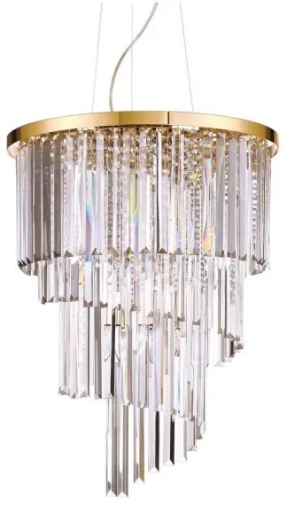 Ideal Lux - Kristály csillár zsinóron CARLTON 12xE14/40W/230V átm. 50 cm arany