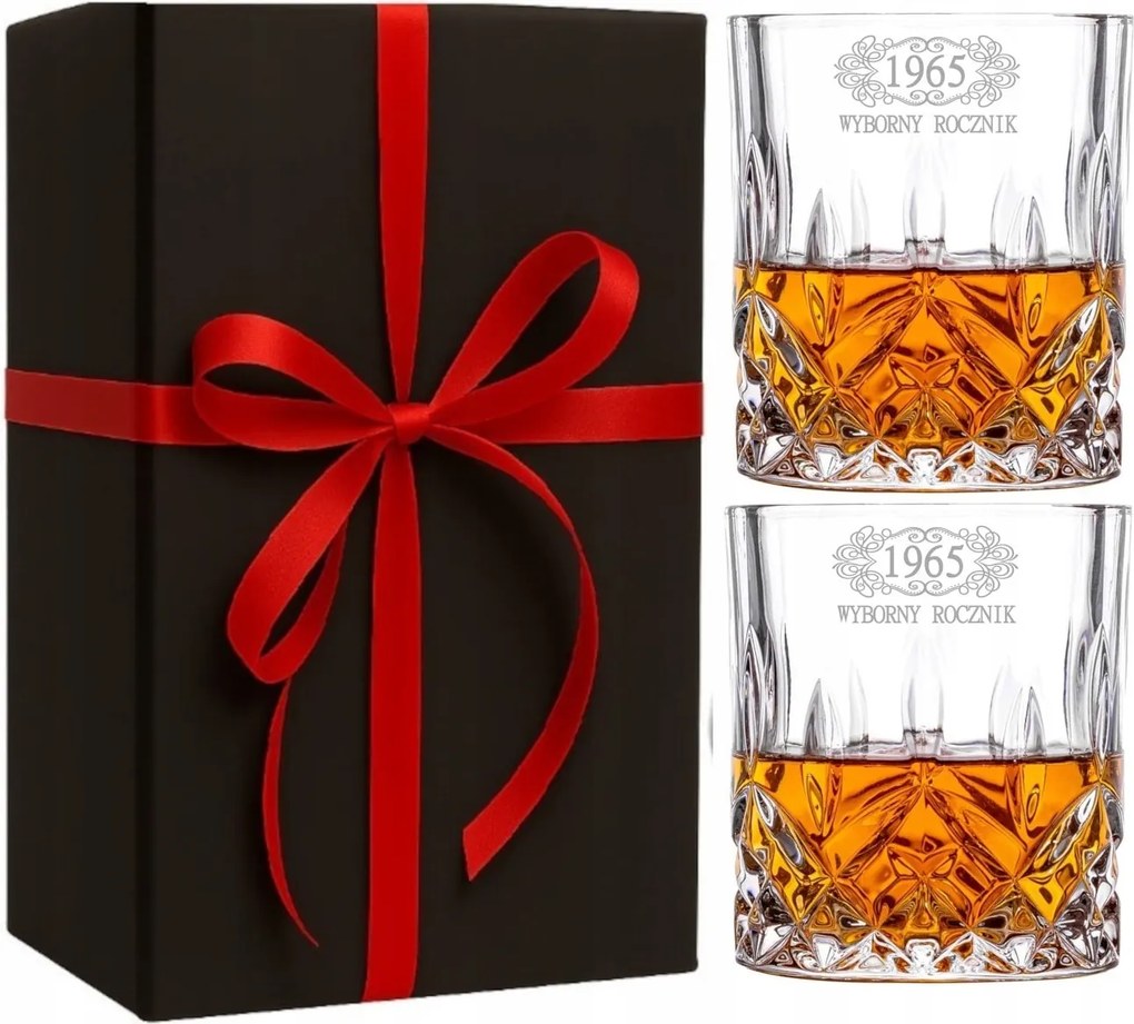 2 db-os whiskys pohár szett kristály gravírozással Ajándék Születésnap Évforduló