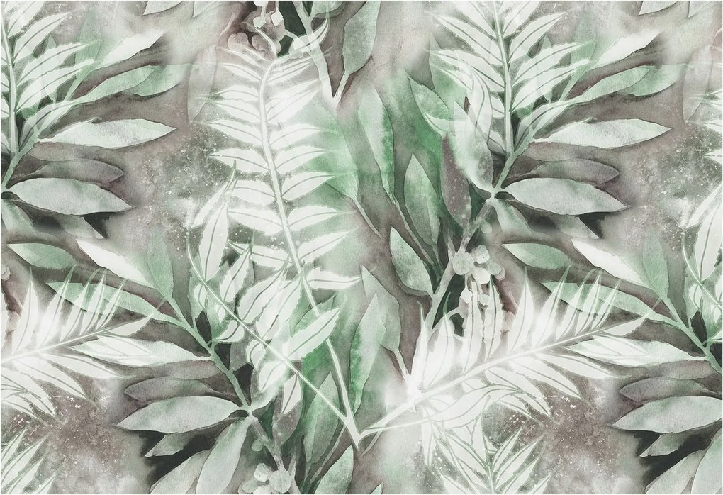 Dekoratív Fotótapéta Furnér Flizelin Akvarell levelek 152x104 Ragasztó