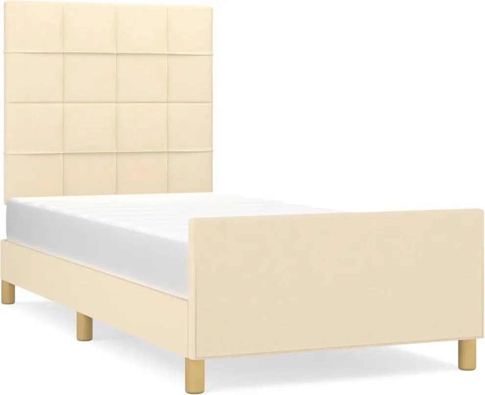 vidaXL ágykeret matrac nélkül krém 80x200 cm szövet 80x200 cm