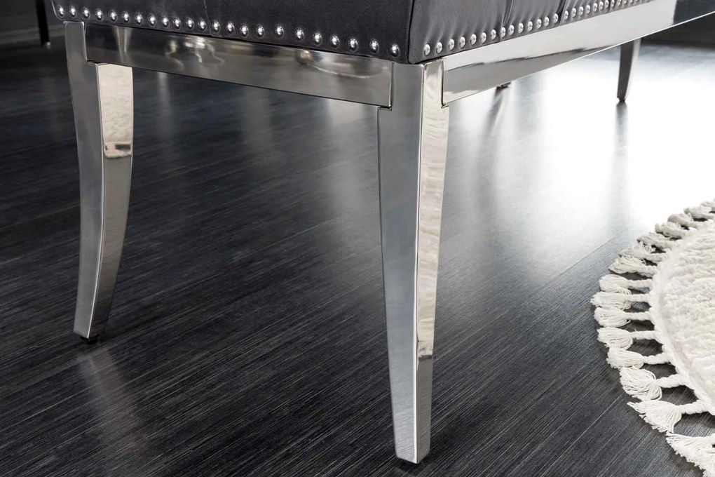 Design ülőpad Queen 164 cm szürke bársony