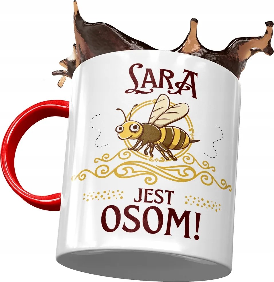 Piros Bögre Lara Feleség Barátnő Ajándék Nyomtatott Fotóval