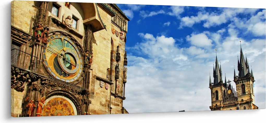 Kép - Prágai csillagászati óra (120x50 cm)