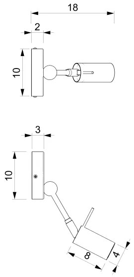 Fali spotlámpa IRIS 1xGU10/MR11/40W/230V fekete/arany
