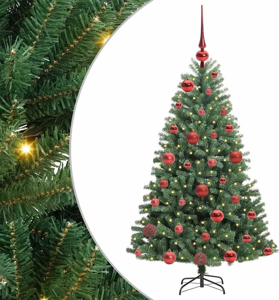 vidaXL Műanyag Hajtogatós Karácsonyfa Zöld 120 cm PVC és fém