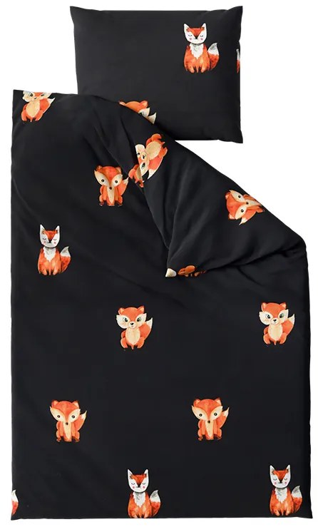 FOXES fekete mikroszálas ágyneműhuzat Ágyneműhuzat mérete: 2 db 70 x 80 cm | 160 x 200 cm