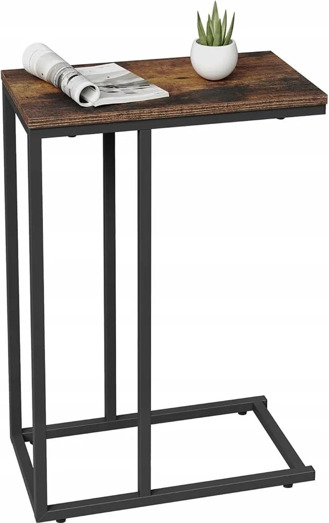 Oldalsó asztallap Fa Fém Barna Rusztikus
