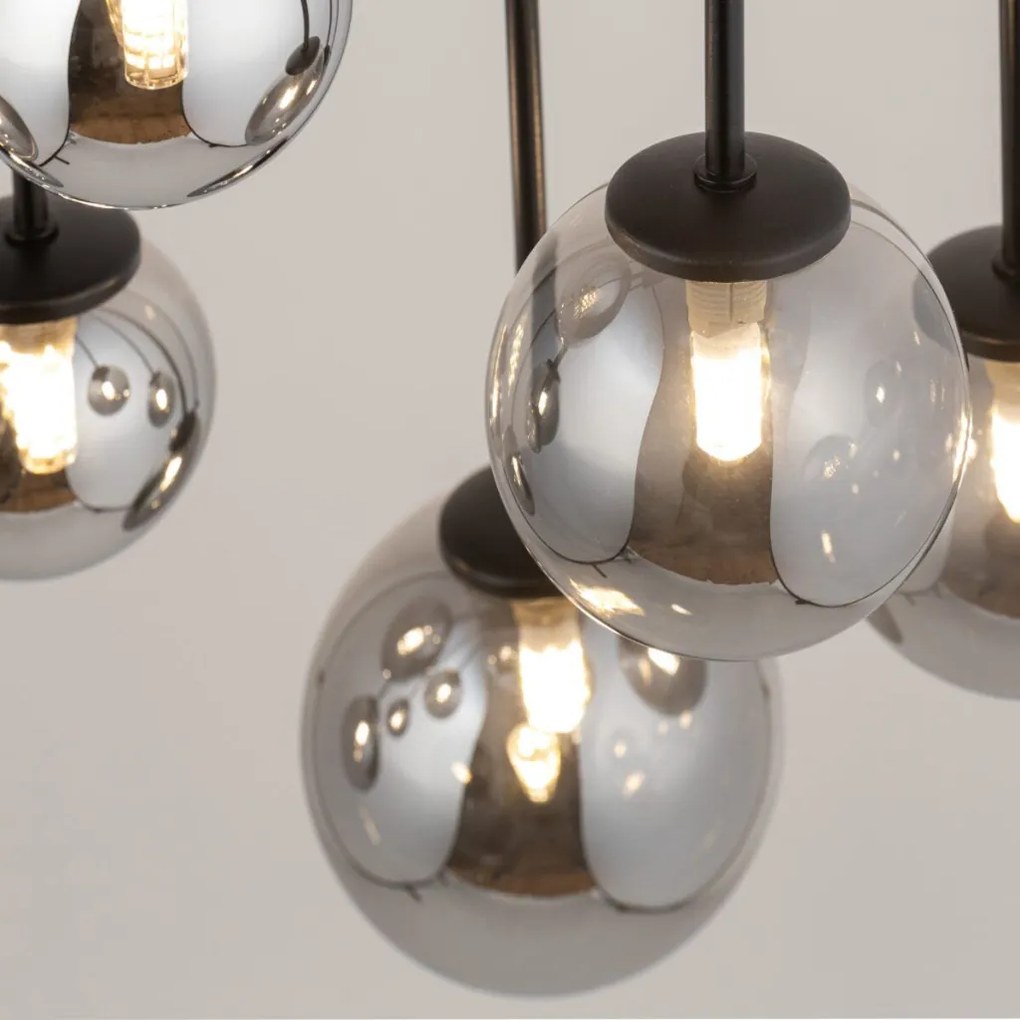 SIGMA LIGHTING 33490 TULIA Többágú Függesztett Lámpa Fekete, Szürke G9 IP20