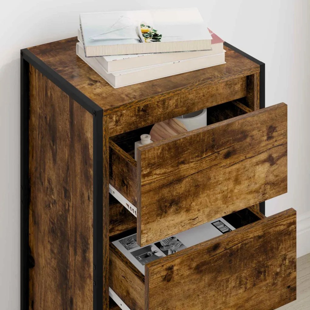 Széf fiókkal Füstös tölgy 42 x 36 x 75.5 cm Faanyag