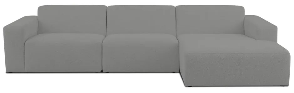 Szürke buklé sarokkanapé (jobb oldali) Roxy – Scandic