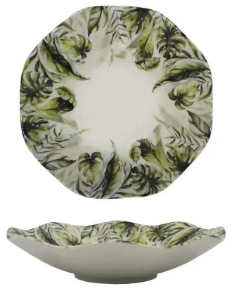 18 darabos porcelán étkészlet, fehér/zöld