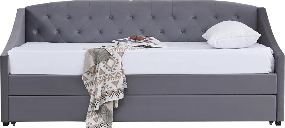 Kihúzható ágy, szürke, ALODA