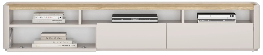 Elivo TV-szekrény 200 cm két fiókkal - kasmír / olajozott tölgy