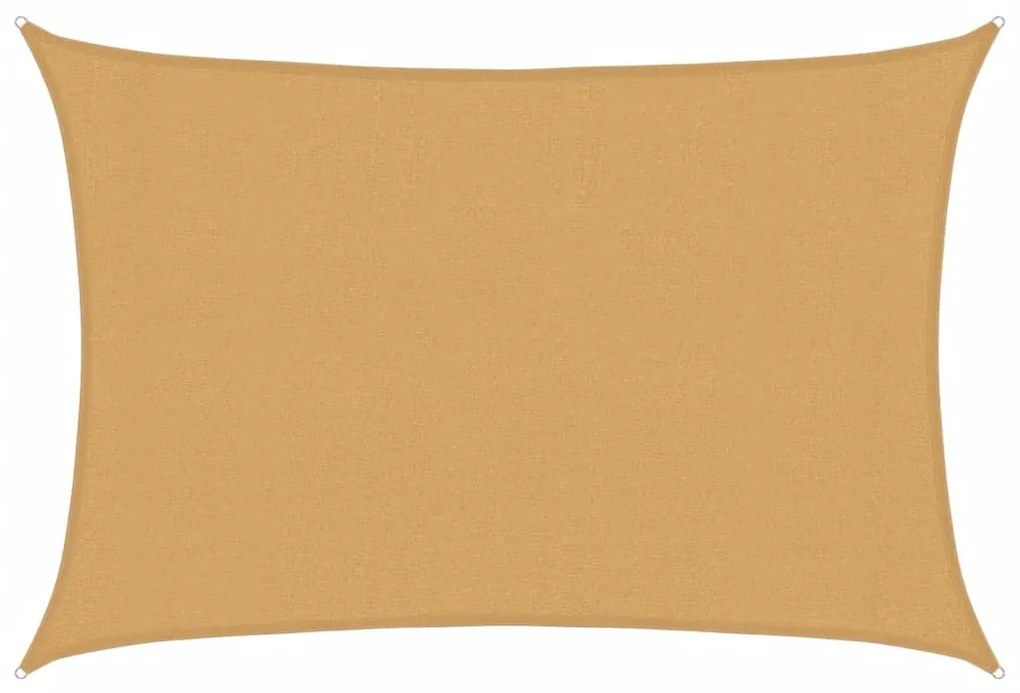 homokszínű négyszögletű HDPE napvitorla 160 g/m² 3x4 m