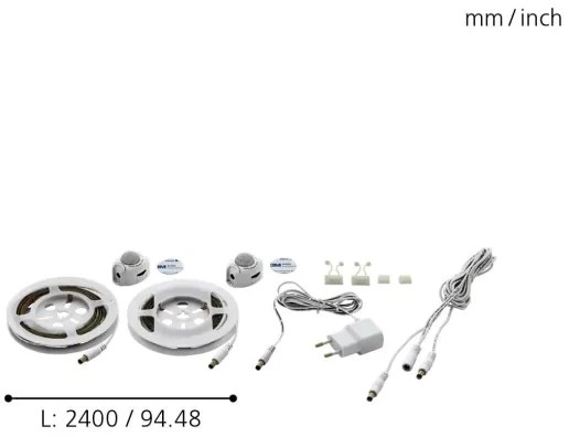 Eglo 97029 - 2x LED szalag mozgásérzékelővel PIDIO 2xLED/36x0,1W/230V 2,4m