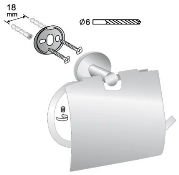 BISK Erga FOR YOU, WC papír tartó fedővel, matt fekete, ERG-08256