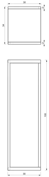 Virágállvány 100x30x34 cm fekete