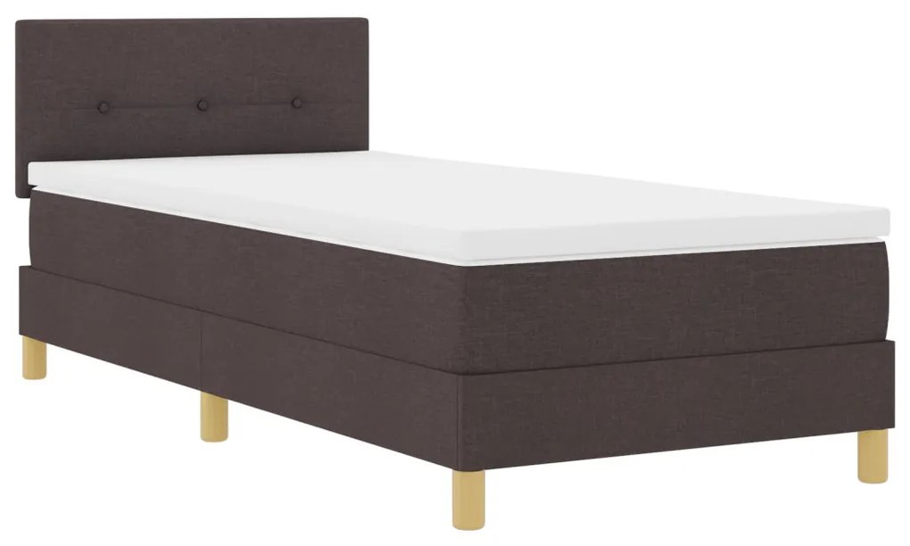 Box Spring Ágy Matraccal Sötétbarna 90x200 cm Szövet