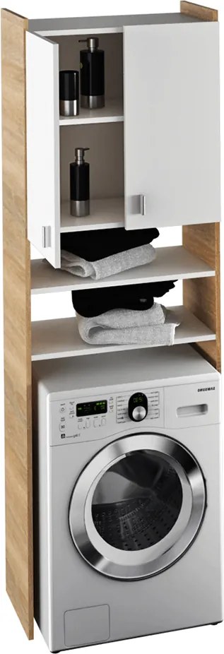 Mosógép szekrény, sonoma tölgyfa/fehér, NATALI