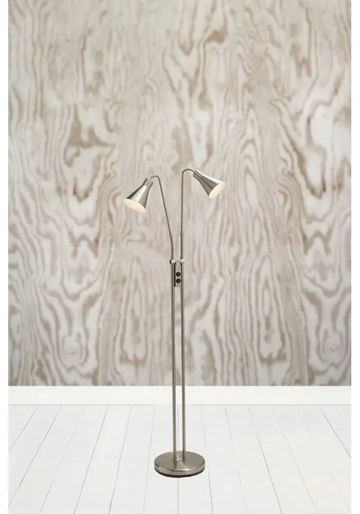 Ezüstszínű állólámpa fém búrával (magasság 150 cm) Odense – Markslöjd