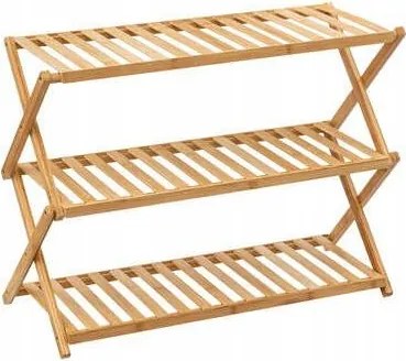 Bambusz Cipőtartó Polc 3 szint 9 Pár Cipőhöz