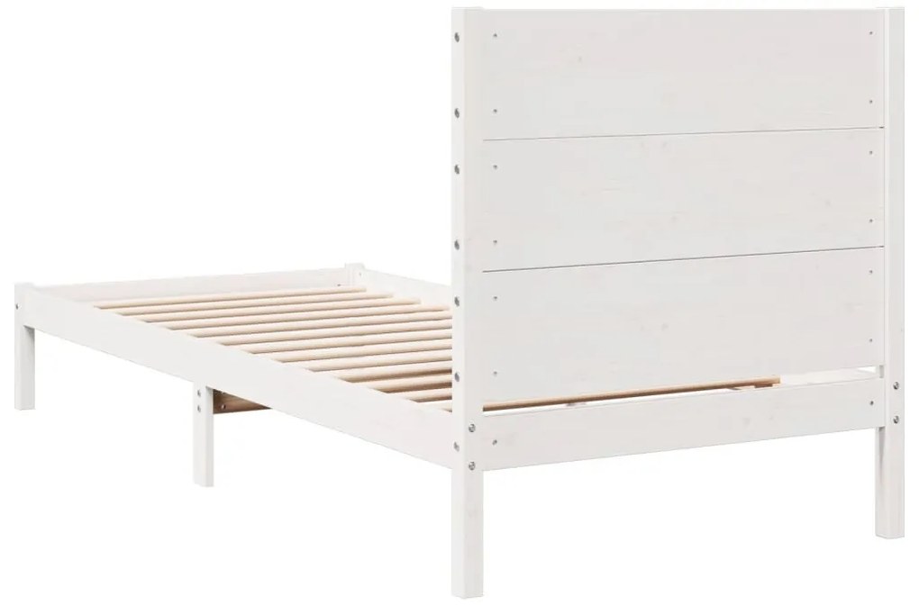fehér tömör fa extra hosszú ágykeret matrac nélkül 100 x 220 cm