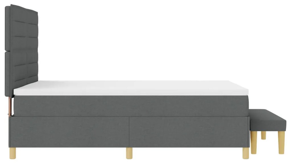 Boxspring ágy matraccal és paddal Sötétszürke 140x200 cm Szövet