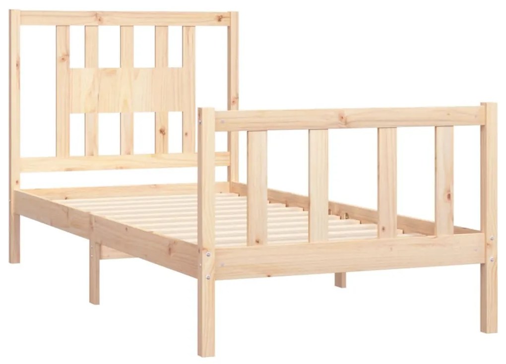 tömör fenyőfa ágykeret fejtámlával 90 x 200 cm